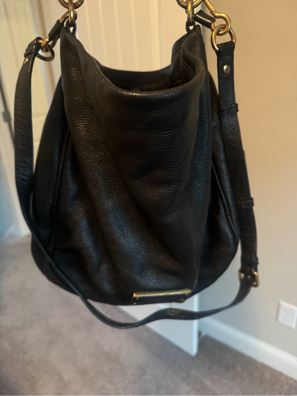 Marc by Marc Jacobs Black Pebbled Leather Hobo Crossbody Bag